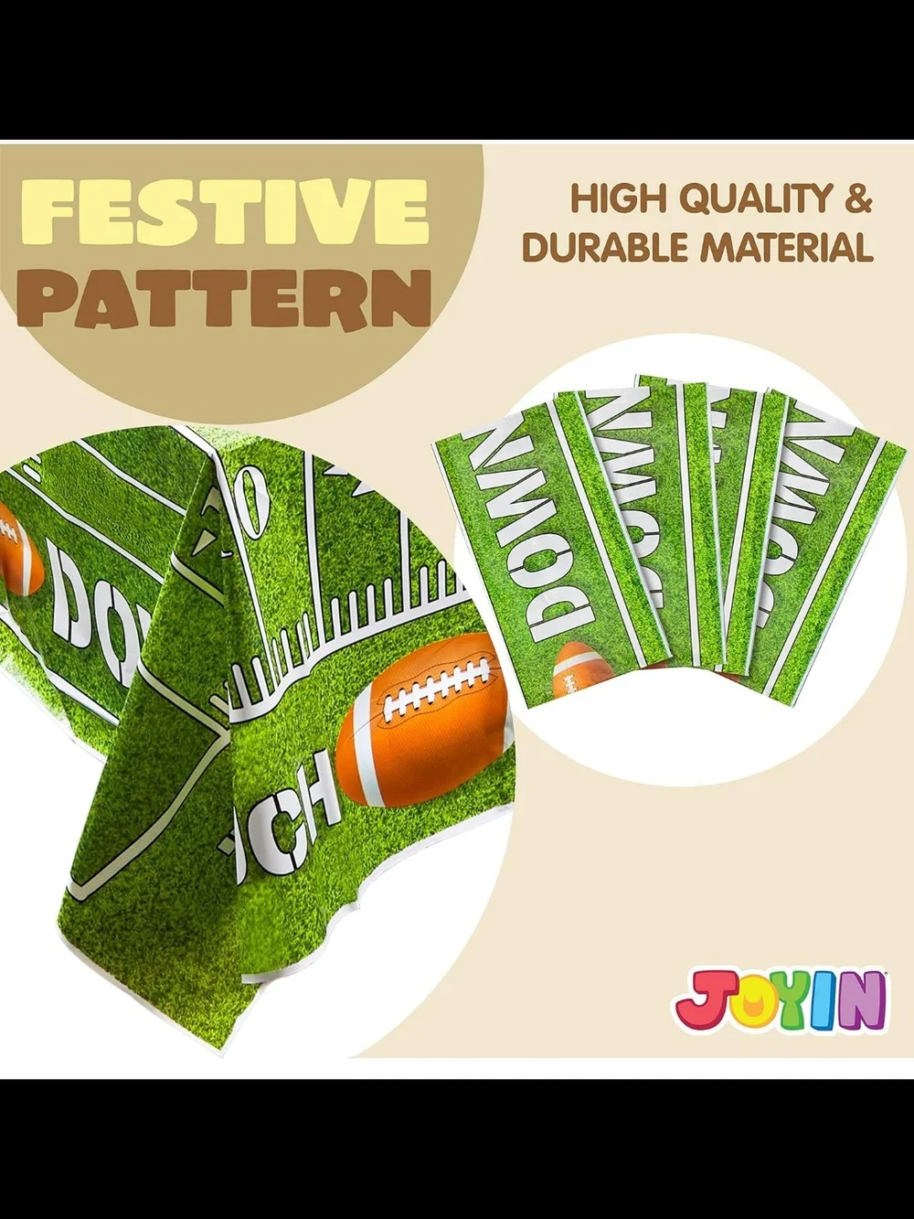 JOYIN 4 Pack Game Day Football Tablecloth Party Decorations Birthday 54x72